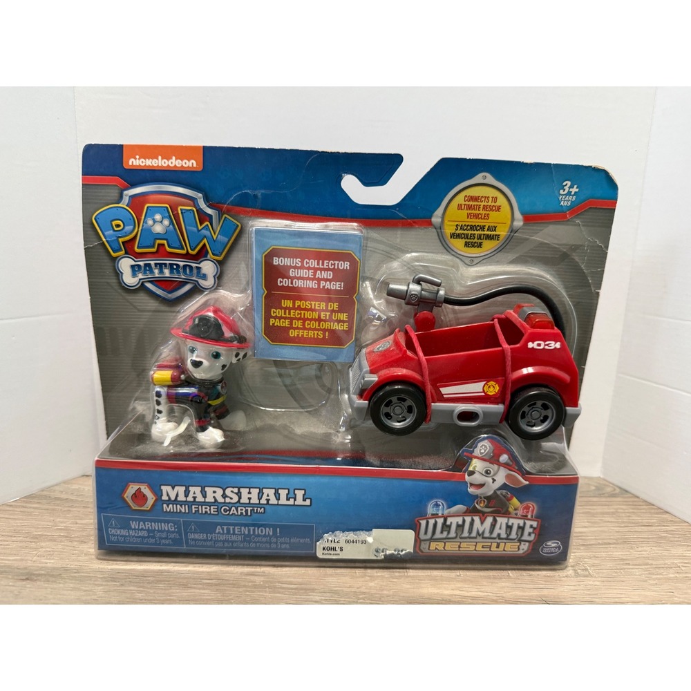 Nickelodeon Paw Patrol Marshall Mini Fire Cart - Ultimate Rescue Firefighter Dog